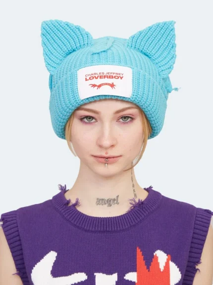 Chunky Ears Beanie Light Sky Blue
